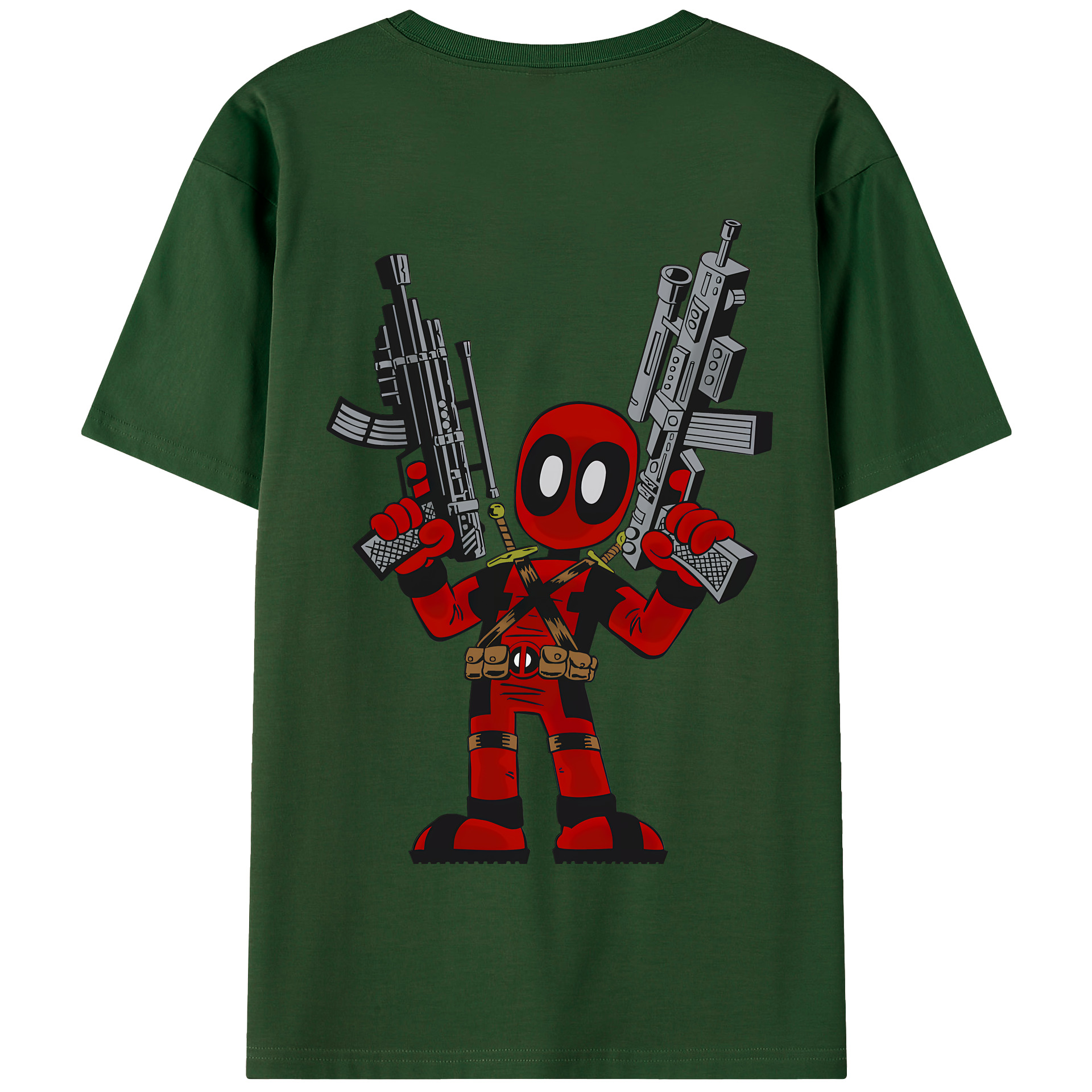 （画像用） Deadpool デッドプール 綿100％半袖Tシャツ（背面プリント）